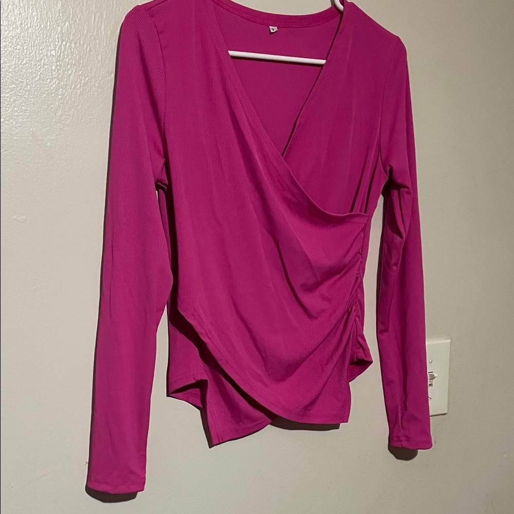 Elegant Pink Wrap Top